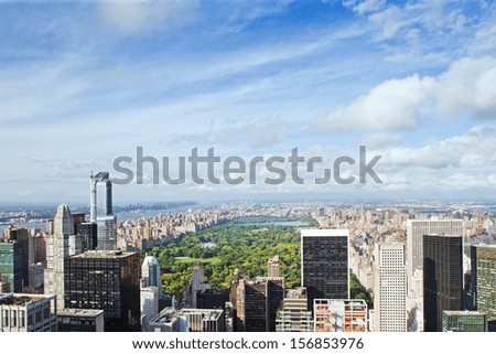 Image, Stock Photo Skyline Manhattan and Central Park, New York