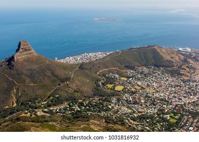 View Of The Central Part Of Cape Town From The Top Of Table Mountain