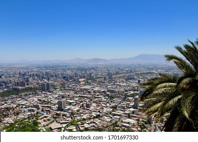 View From Cerro San Cristobal In Santiago, Chile