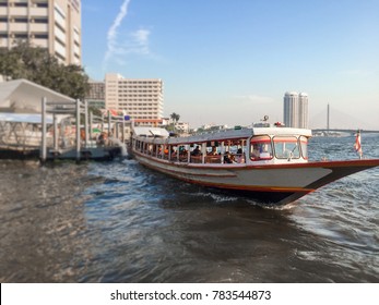 View Of The Chao Phraya Express Boat. Bangkok, Thailand.