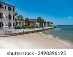 View of Charleston Harbor in South Carolina on a sunny day.