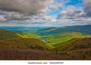 View Of The Charlottesville Reservoir And Appalachians From Skyline Drive In Shenandoah National Park, Virginia.