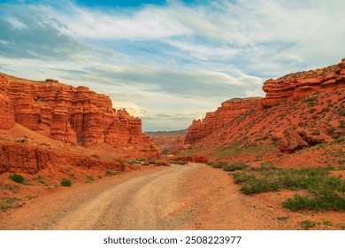 View of the Charyn Canyon at sunset. South-Eastern Kazakhstan, Almaty region. - Powered by Shutterstock