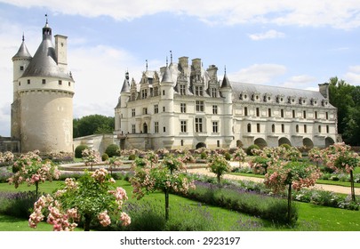 View Of Chateau De Chenonceau From Jardin De Catherine De Medici