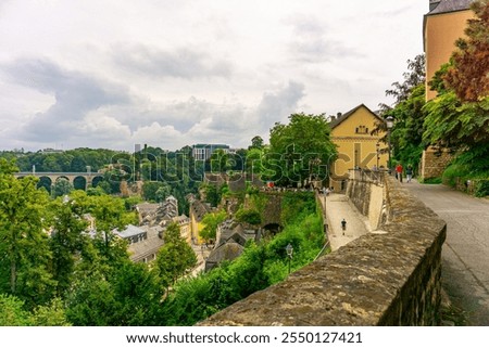 View from Chemin de la Corniche to The South Side, Luxembourg City, Luxembourg.