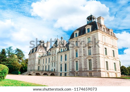 View of Cheverny castle Chateau de Chevernyin Loire Valley, France. Beautiful ancient palace.
