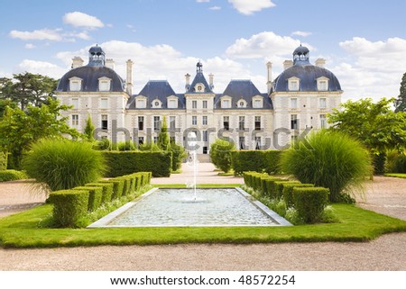 View of Cheverny Chateau  from apprentice's garden, France