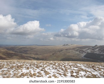 View Of The Cheviot In North Northumberland, England On A Winter Day.