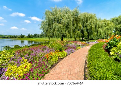 View Of Chicago Botanic Garden, Glencoe, Illinois, USA