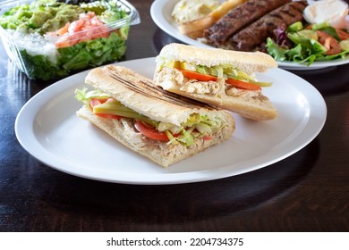 A View Of A Chicken Panini Sandwich.