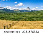 View of Chief Mountain in Glacier National Park. Chief Mountain has been a sacred mountain to the tribes of Native Americans in the US and First Nations in Canada.