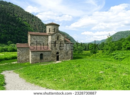 View of the Church of the Holy Trinity, Karachay-Cherkessia, Russia