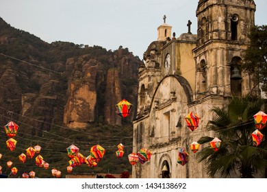 View Of Tepoztlán's Church Iglesia De La Santísima Trinidad, A Focal Point Of The City.