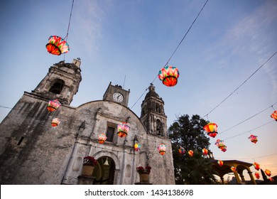 View Of Tepoztlán's Church Iglesia De La Santísima Trinidad, A Focal Point Of The City.