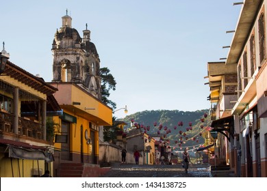 View Of Tepoztlán's Church Iglesia De La Santísima Trinidad, A Focal Point Of The City.