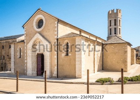 View at the Church of Saint Dominic in the streets of Bonifacio - Corsica, France