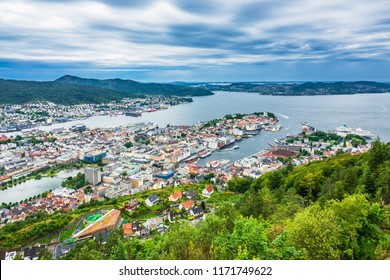 View to the city Bergen in Norway. - Shutterstock ID 1171749622