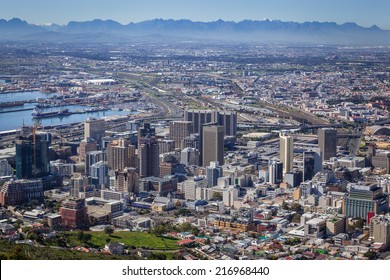 View Of City Bowl And Business District Of Cape Town, South Africa