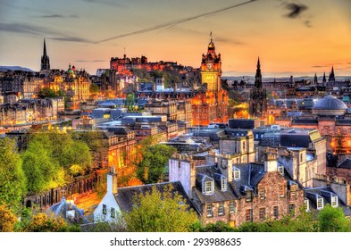 View of the city centre of Edinburgh - Scotland