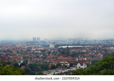             view of city erfurt from above                   