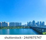 A view of the city in the middle of the day facing the Han River