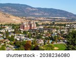 View of the City of Penticton in the Okanagan Valley, British Columbia, Canada.