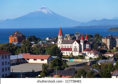View of the city of Puerto Varas and llanyauihue Lake, Patagonia, Chile - Shutterstock ID 117738481