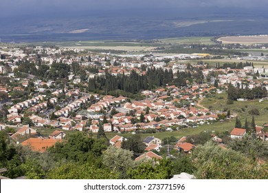 View Of City Of Rosh Pina And Hula Valley