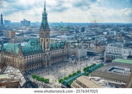 Similar – Image, Stock Photo Panorama of the Hamburg skyline in the morning