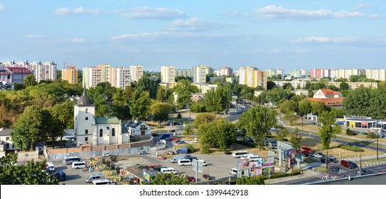 View of the city from the tower of the Lublin Castle. Lublin. Poland. 26. August. 2015. From the observation deck of the castle opens a panorama of the city. Donjon Tower - Shutterstock ID 1399442918