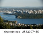 View of the city of Vancouver, British Columbia, Canada from the viewpoint on Cypress Mountain in West Vancouver.