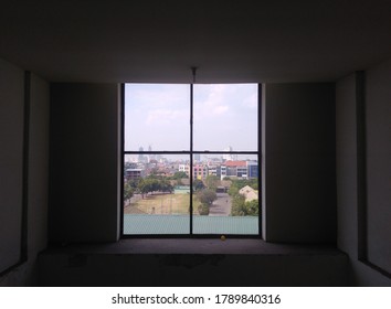 view of the city from the window
