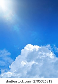 a view of a clear, cloudy sky during the day with cinematic lighting