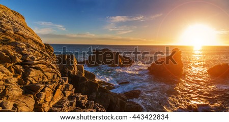 View of the cliff of Cote sauvage Bretagne France