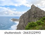 View of the cliffs and lighthouse at Cape Point in South Africa