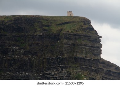 View Of Cliffs Of Moher And Folly Castle From Tourist Boat Trip Selective Focus