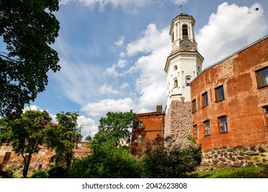 View of Clock Tower of the Cathedral of the Vyborg, Russia.