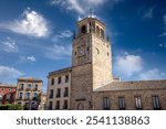 View of the clock tower in the city of Úbeda, UNESCO World Heritage Site, Jaén, Andalusia, Spain from the Plaza de Andalucia