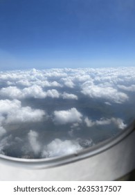 View of clouds from an airplane 