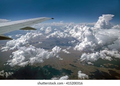 View of clouds from airplane