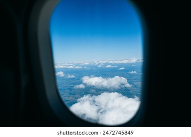 View of the Clouds from Airplane Window