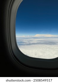 view of the clouds from the airplane window
