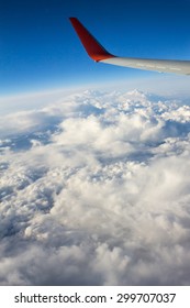view of clouds from an airplane window