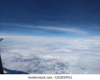View of clouds from plane