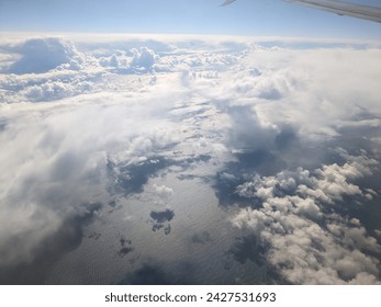 View of clouds from plane