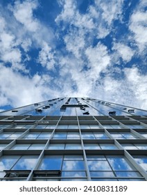 View of the cloudy sky from below