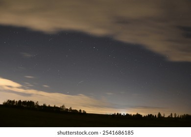 View of the cloudy starry sky