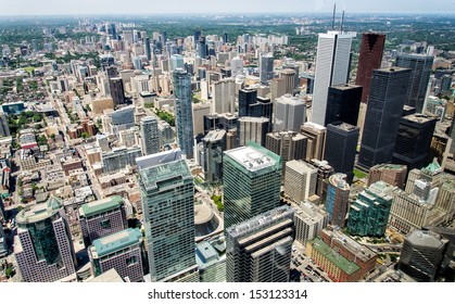 View From CN Tower Of Downtown Buildings