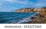 View of the coast at Almunecar, Spain from high viewing point