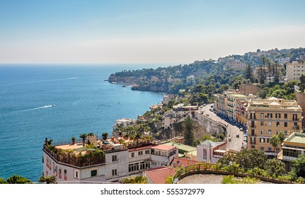 View Of The Coast Of Naples, Italy.